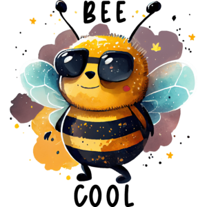 Watercolor cute bee superstar sublimation design 2.png