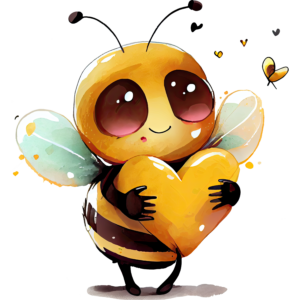 Watercolor-cute-bee-with-heart-T-shirt-Sublimation-design-1.png