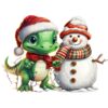 Dinosaur And Snowman.png