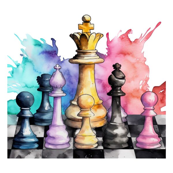 Watercolor Chess Sublimation Clipart, 5.png