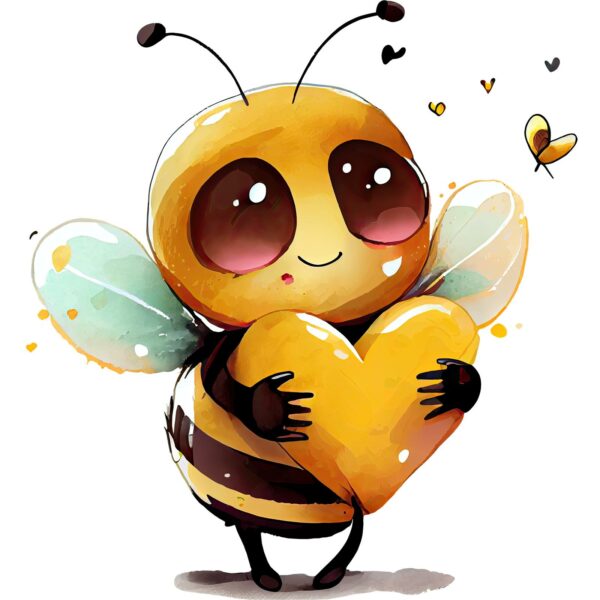 Watercolor-cute-bee-with-heart-T-shirt-Sublimation-design-1.png