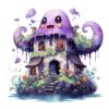 Watercolor monster house Clipart (9).png