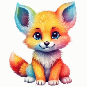 1€ Sale - Fuchs Rainbow - 7cm