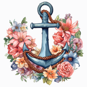 1€ Sale - Floral Anker Rosa - 7cm