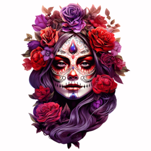 1€ Sale - La Catrina Lila1/Rot - 7cm