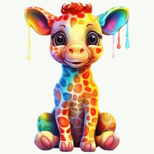 1€ Sale - Giraffe Rainbow - 7cm