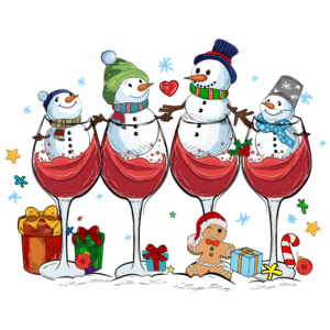 1€ Sale - Wein Schneemänner - 7cm