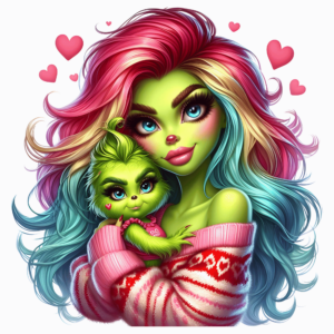 1€ Sale - Grüne Frau - Baby - Love - 7cm