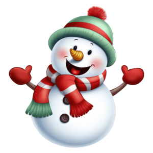 1€ Sale - Schneemann Mütze Grün/Rot - 7cm