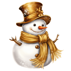 1€ Sale - Schneemann Gold - 7cm