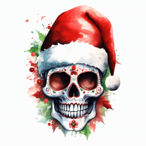 1€ Sale - Totenkopf Weihnachten - 7cm