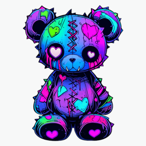 1€ Sale - Voodoo Teddy - Herzaugen - 7cm