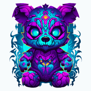 1€ Sale - Voodoo Teddy Lila/Türkis - 7cm