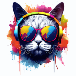 1€ Sale - Coole Katze Bunt - 7cm