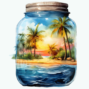 1€ Sale - Sommer im Glas - Summertime - 7cm