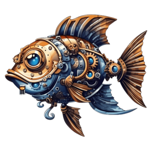 1€ Sale - Steampunk Fisch - 7cm