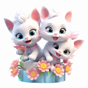 1€ Sale - Katzenbabys Weiß - 7cm