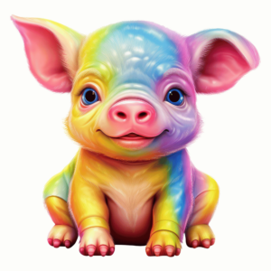 1€ Sale - Babyschwein Rainbow - 7cm