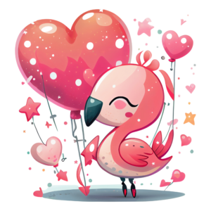 1€ Sale - Flamingo Herzen - 7cm