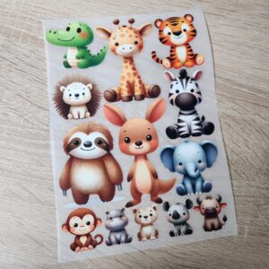 Bügelbilder Themenbogen A4/A5 - Safari