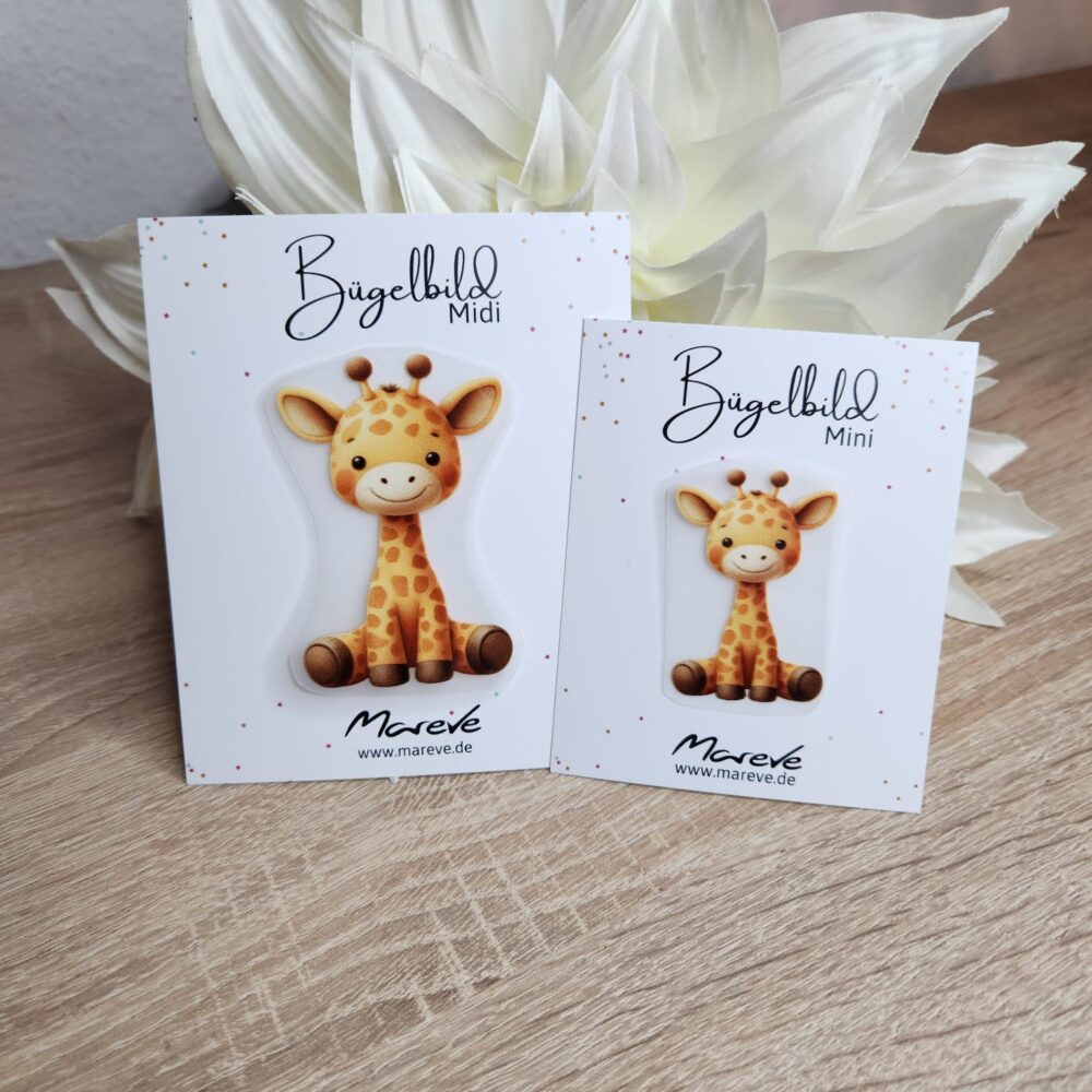 Midi/Mini Bügelbilder Designkarte - Giraffe