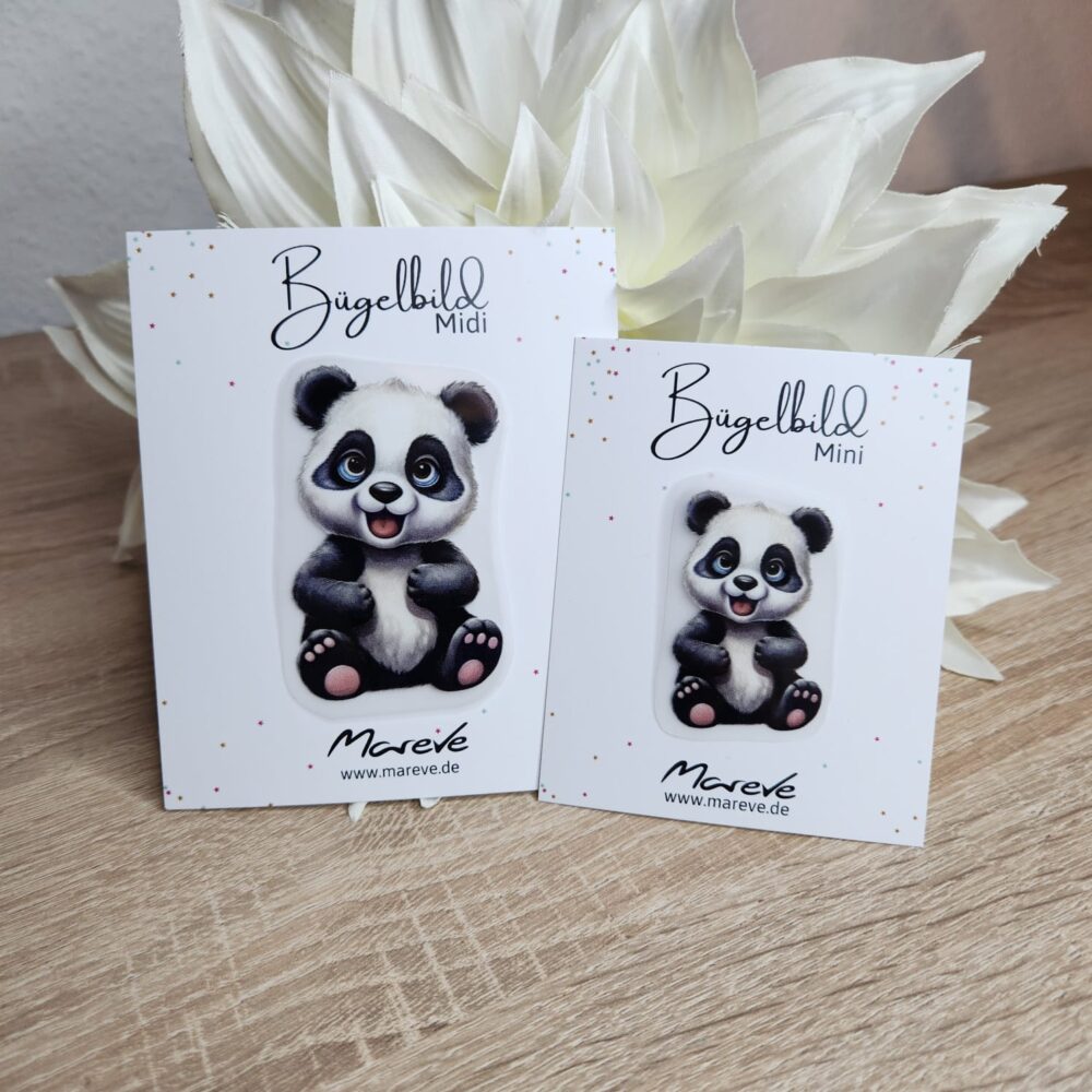 Midi/Mini Bügelbilder Designkarte - Panda