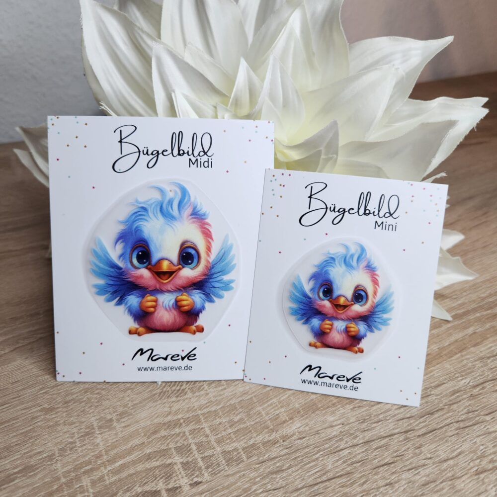 Midi/Mini Bügelbilder Designkarte - Vogel