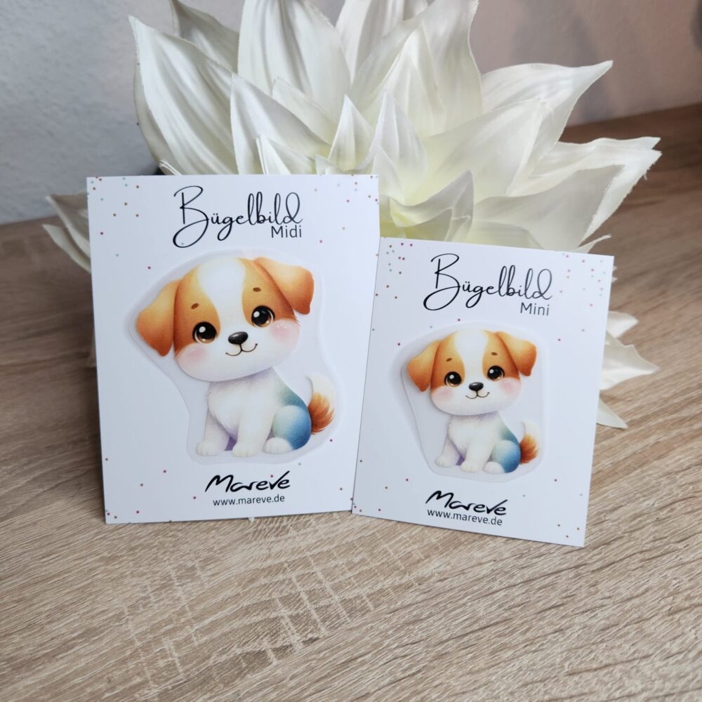 Midi/Mini Bügelbilder Designkarte - Hund