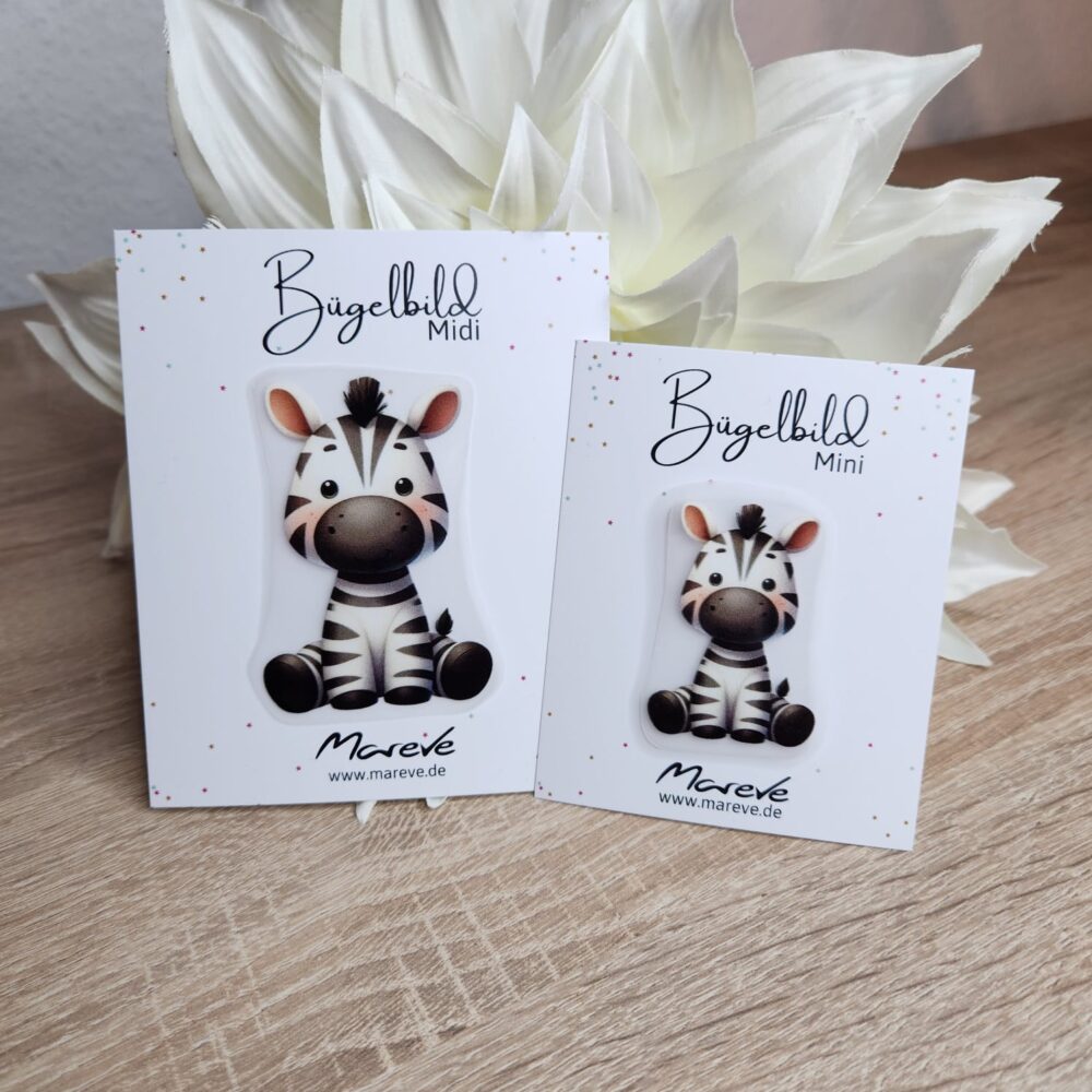 Midi/Mini Bügelbilder Designkarte - Zebra