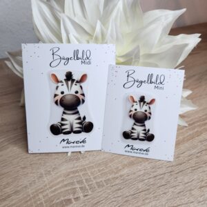 Midi/Mini Bügelbilder Designkarte - Zebra
