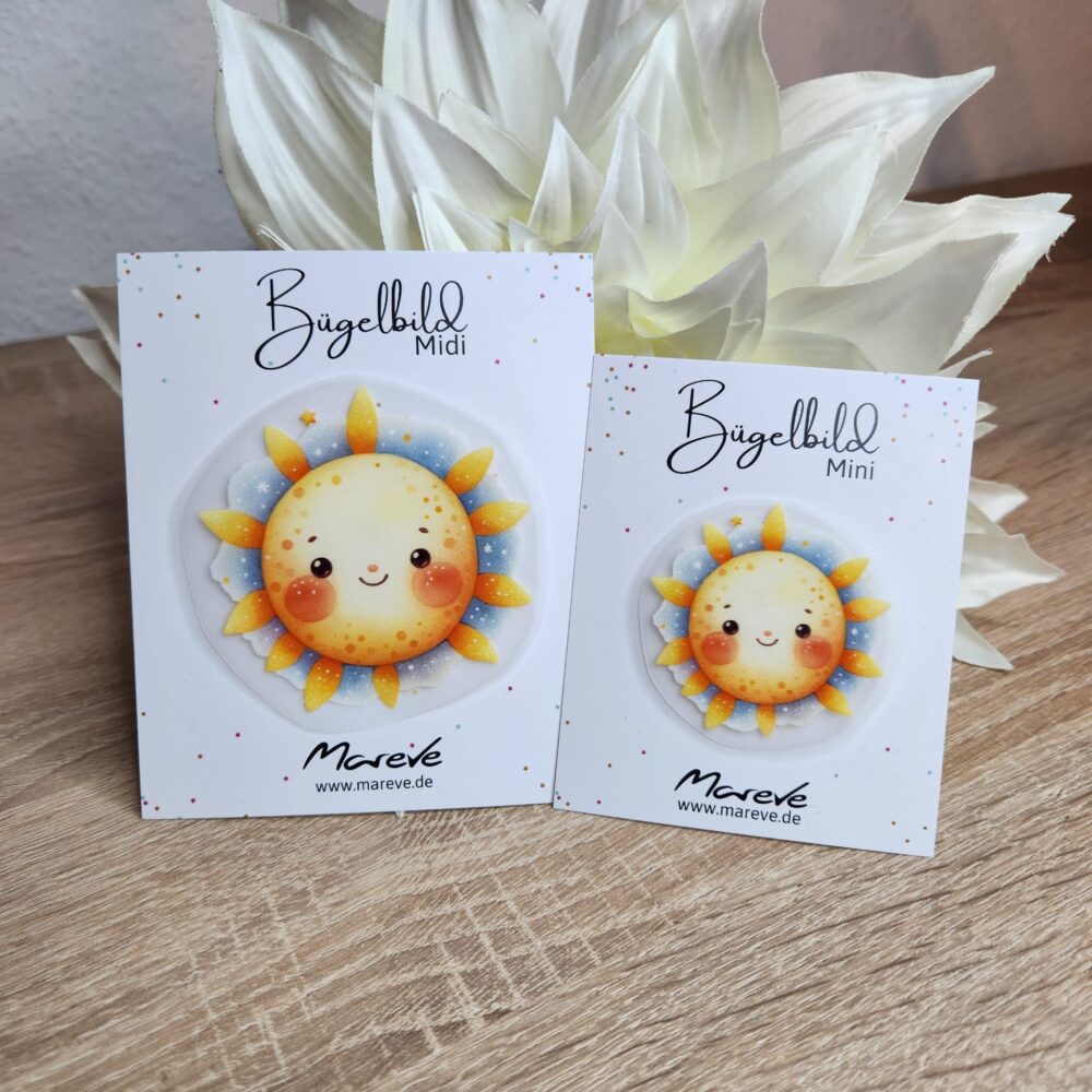 Midi/Mini Bügelbilder Designkarte - Sonne
