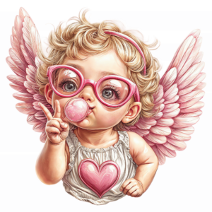 Bügelbild - Baby - Engel - Rosa