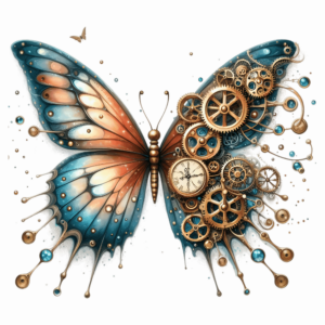 Bügelbild - Schmetterling - Steampunk