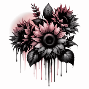 Bügelbild - Gothic - Sonnenblumenstrauß