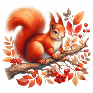 Bügelbild - Eichhörnchen - Ast