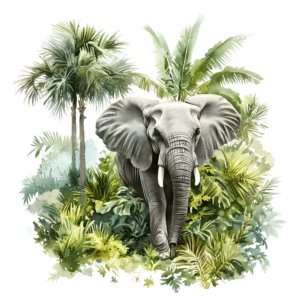 Bügelbild - Elefant - Wildnis