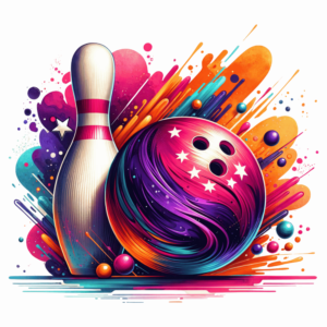 Bügelbild - Bowling - Pink/Orange