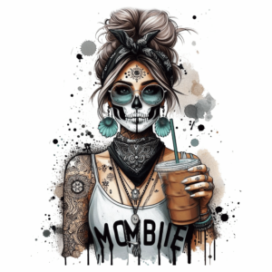 Bügelbild - Frau - Mombie