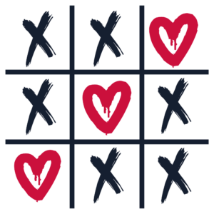 Bügelbild - XOXO - Herz/Kreuz