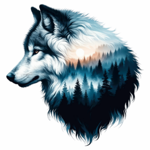 Bügelbild - Magic Wolf - Dark Forrest