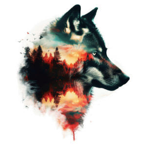 Bügelbild - Magic Wolf - Forrest