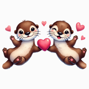 Bügelbild - Otter - Love