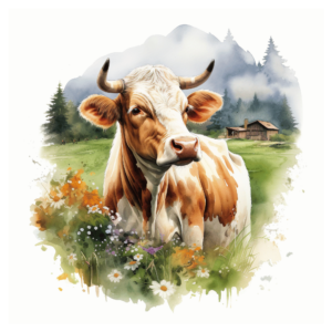 Bügelbild - Highland Kuh - Weide