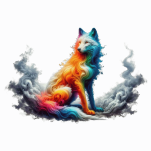 Bügelbild - Wolf - grauer Rauch