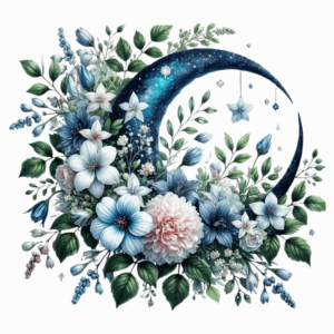 Bügelbild - Blauer Mond - Flower
