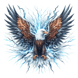 Bügelbild - Adler - Blitz