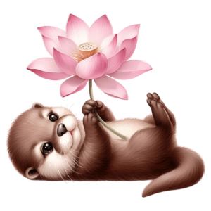 Bügelbild - Otter - Blume