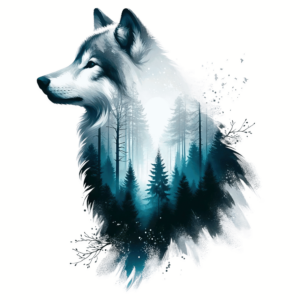 Bügelbild - Wolf - Wald