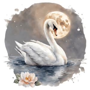 Bügelbild - Schwan - Mond