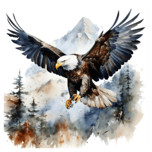 Bügelbild - Adler - Berge